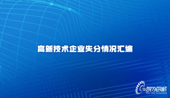 高新技術企業失分情況匯編